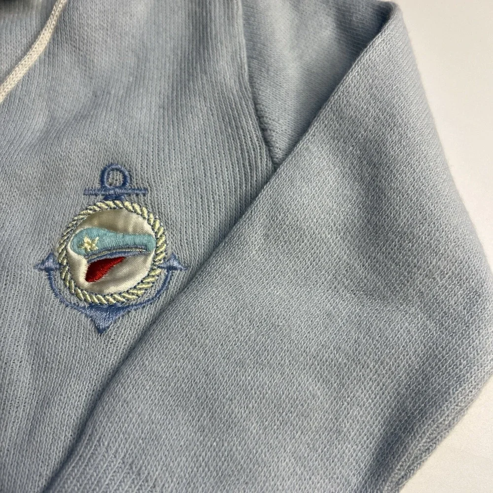 Vtg 1980's Childwise Baby Toddler Sweater Blue Coastal Nautical Preppy 18 Months